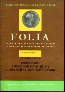 Podzemní vody v horní části povodí Jihlavy a jejich podíl na celkovém říčním odtoku