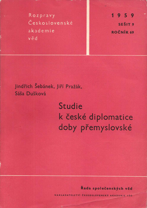 Studie k české diplomatice doby přemyslovské