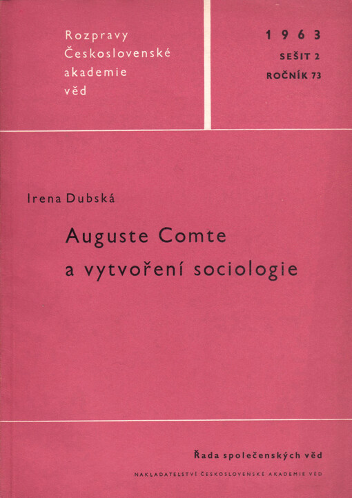 Auguste Comte a vytvoření sociologie