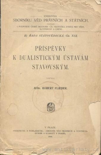 Příspěvky k dualistickým ústavám stavovským