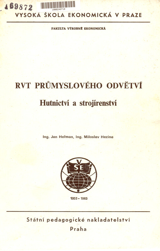 RVT průmyslového odvětví :hutnictví a strojírenství