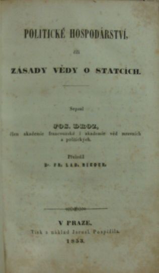 Politické hospodárství, čili, Zásady vědy o statcích