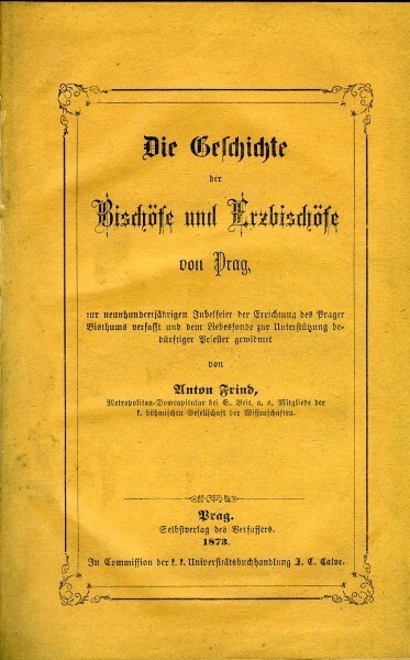 Die Geschichte der Bischöfe und Erzbischöfe von Prag