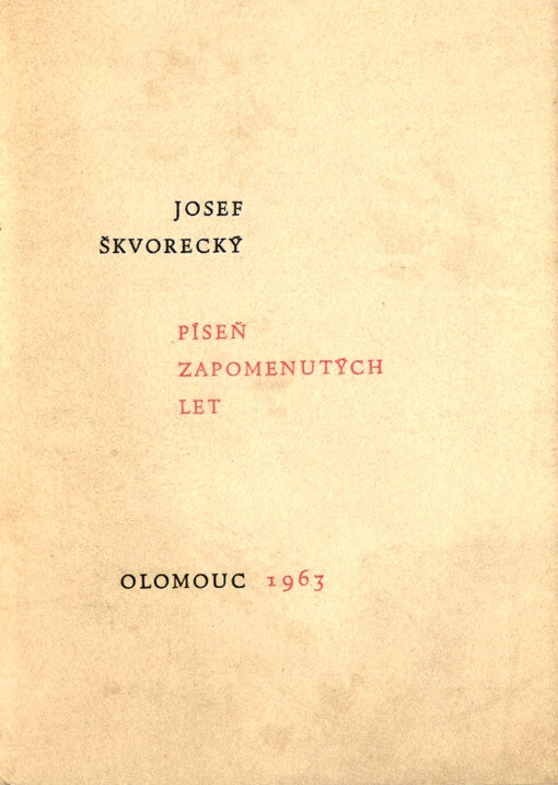 Píseň zapomenutých let, 1. vyd.