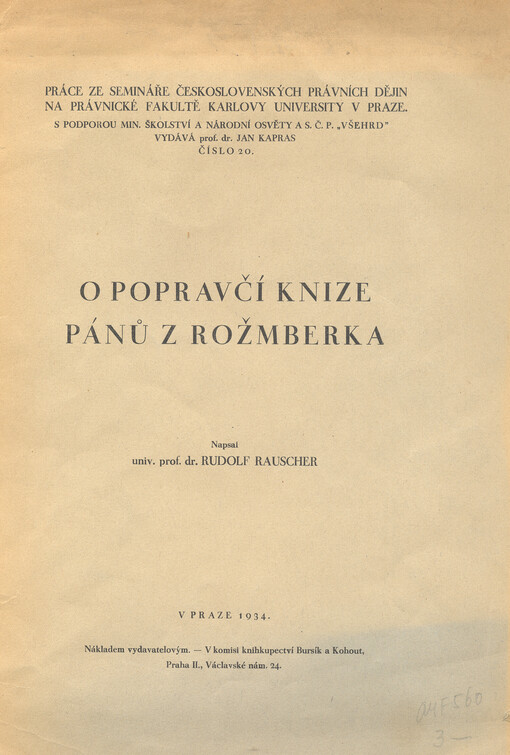 O Popravčí knize pánů z Rožmberka