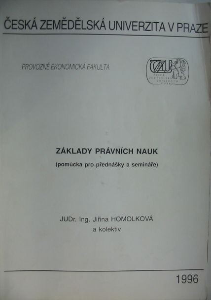 Základy právních nauk : (pomůcka pro přednášky a semináře)