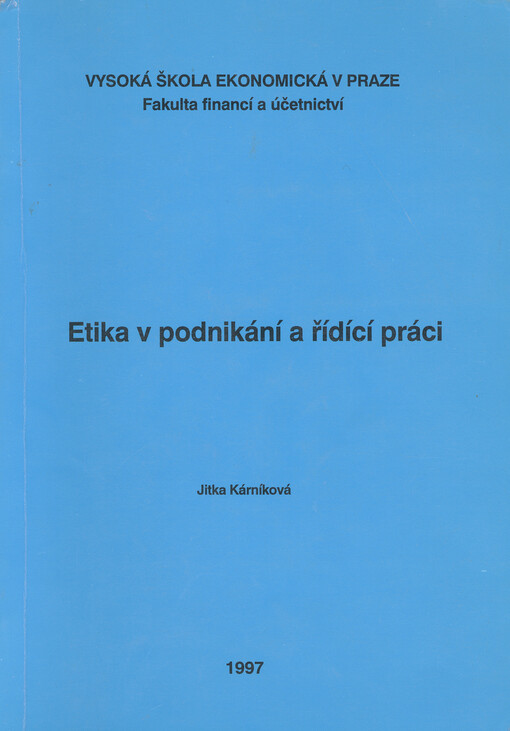 Etika v podnikání a řídící práci
