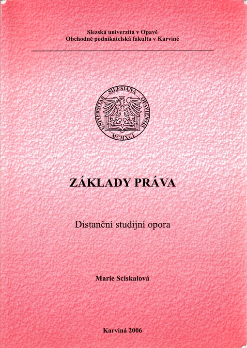 Základy práva: distanční studijní opora
