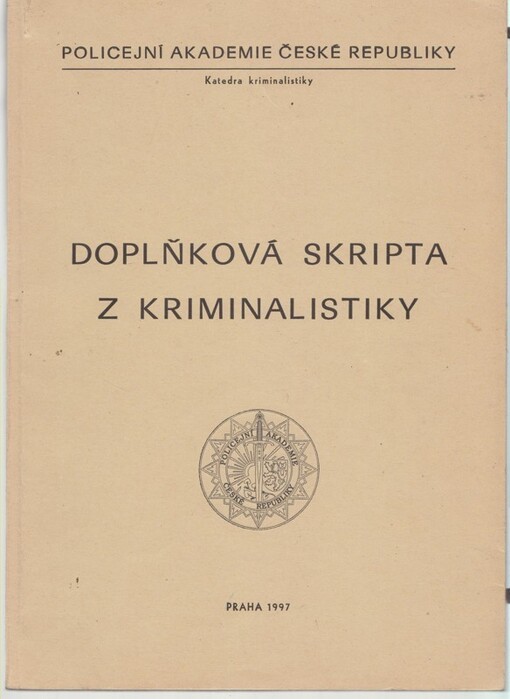 Doplňková skripta z kriminalistiky
