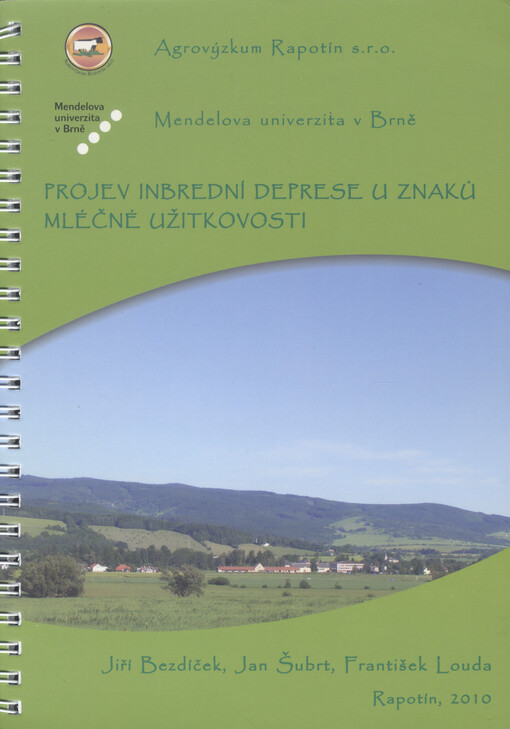 Projev inbrední deprese u znaků mléčné užitkovosti