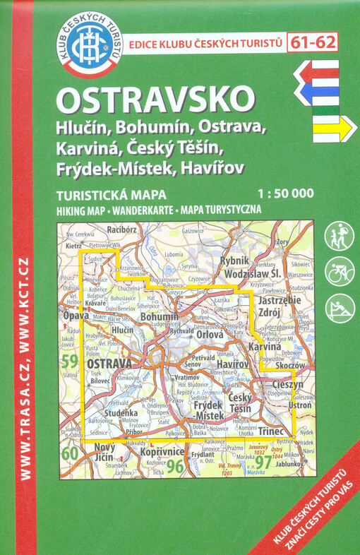 OstravskoHlučín, Bohumín, Ostrava, Karviná, Český Těšín, Frýdek-Místek, Havířov : turistická mapa 1:50 000, 5. vyd.