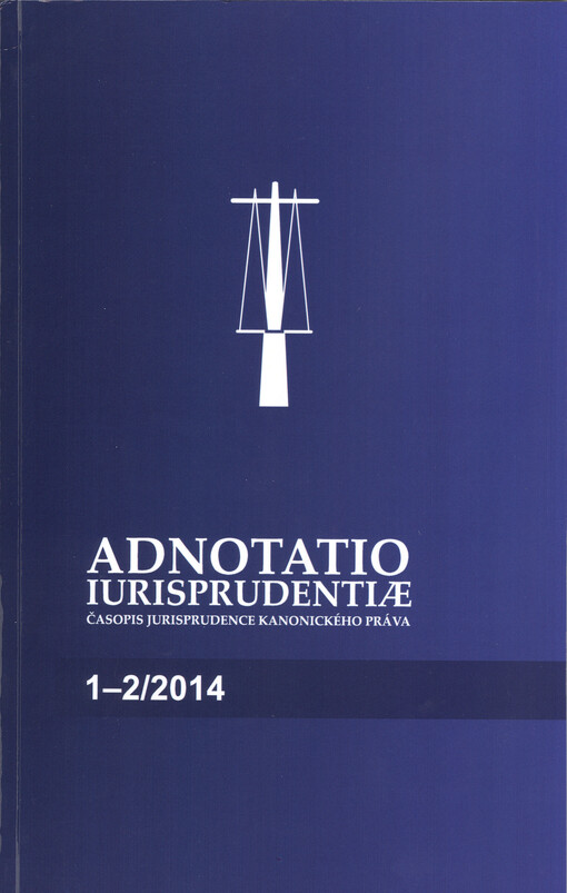Adnotatio iurisprudentiae : časopis jurisprudence kanonického práva