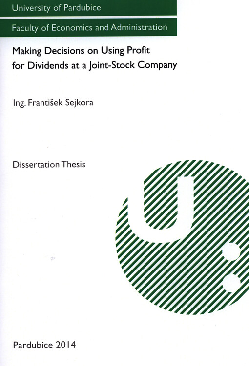 Making decisions on using profit for dividends at a Joint-Stock Company :dissertation thesis